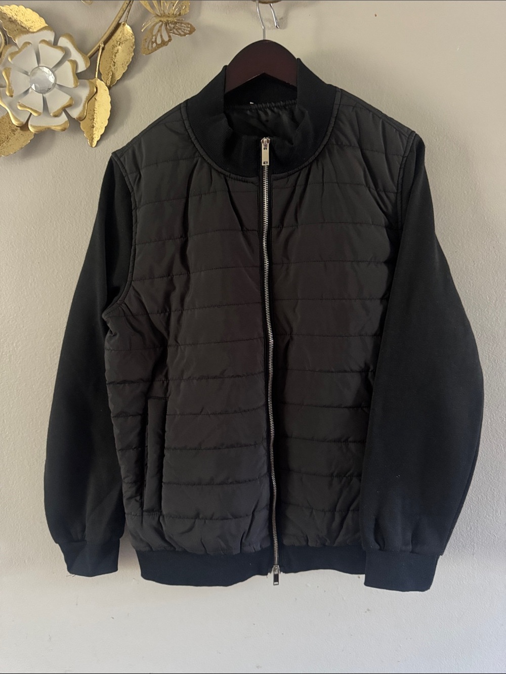 Black Quilted Bomber Jacket - Women's Lightweight Layer
